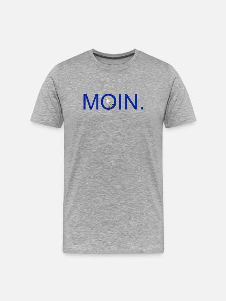 MOIN. mit Möve - Männer Premium Bio T-Shirt - Grau meliert