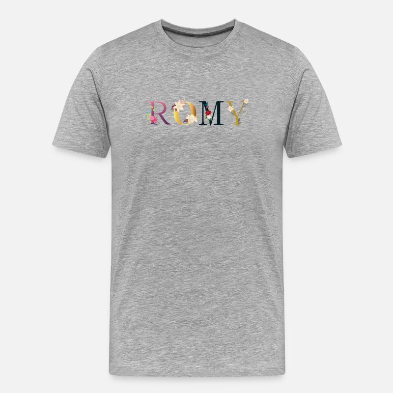 Romy - Männer Premium Bio T-Shirt - Grau meliert