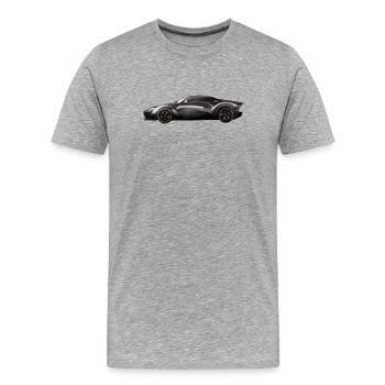 Schwarz glänzendes Supersportwagen-Design - Männer Premium Bio T-Shirt - Grau meliert - Vorne - Damien (186cm)