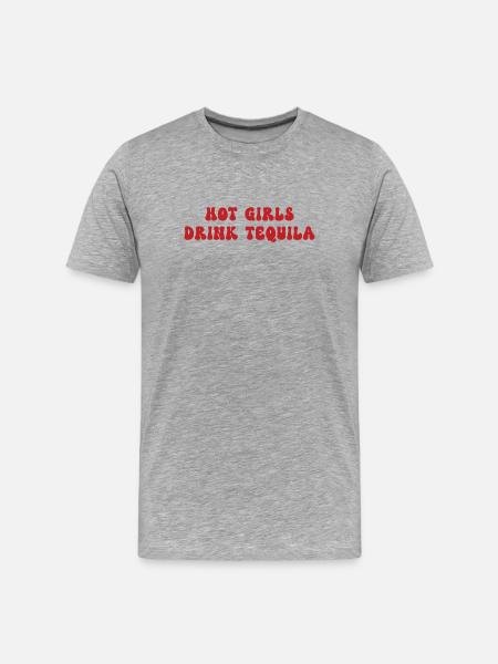 Humorous Aperitif Girls Drink Tequila - Men's Premium Organic T-Shirt - heather grey