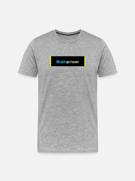 Typographie de l’ampoule Brainpower - T-shirt bio Premium Homme - gris chiné