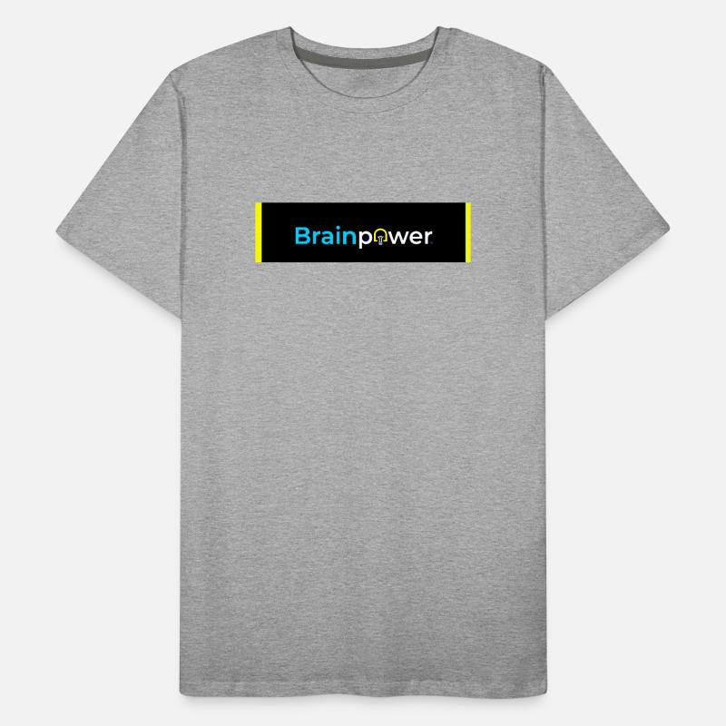 Brainpower Light Bulb Typography Men's Premium Organic T-Shirt