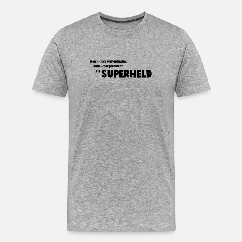 Superheld - Männer Premium Bio T-Shirt - Grau meliert