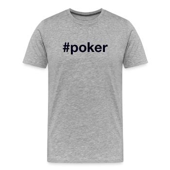 Poker Hashtag - T-shirt bio Premium Homme - gris chiné - Devant - Damien (186cm)