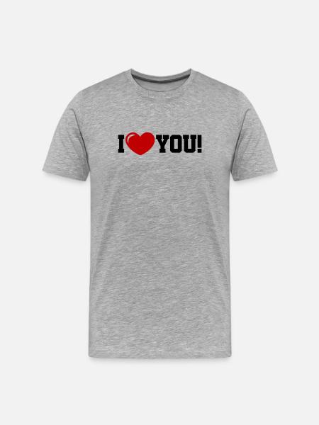 I love you - Ich Liebe Dich - Men's Premium Organic T-Shirt - heather grey