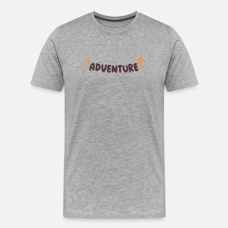 Rund- und Orange Stars-Abenteuer - Männer Premium Bio T-Shirt - Grau meliert