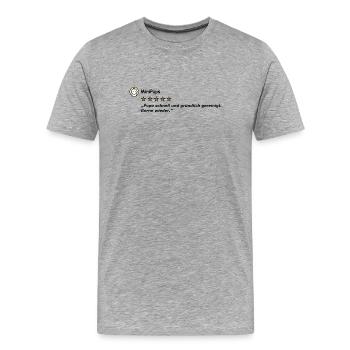 MiniPups - Männer Premium Bio T-Shirt - Grau meliert - Vorne - Damien (186cm)