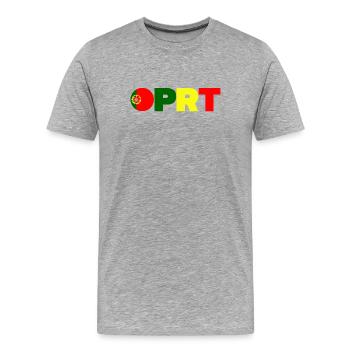Portugal - T-shirt bio Premium Homme - gris chiné - Devant - Damien (186cm)