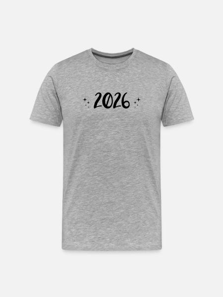 2026 Year Star Gift Idea - Men's Premium Organic T-Shirt - heather grey