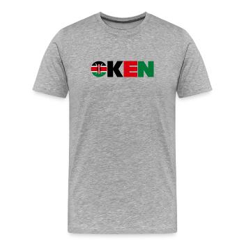 Kenya - T-shirt bio Premium Homme - gris chiné - Devant - Damien (186cm)