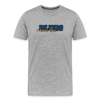 I HAVE THE BLUES - Männer Premium Bio T-Shirt - Grau meliert - Vorne - Damien (186cm)