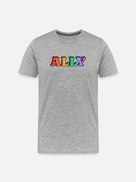 Gay Ally - Men's Premium Organic T-Shirt - heather grey