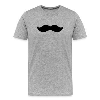 moustache - T-shirt bio Premium Homme - gris chiné - Devant - Damien (186cm)
