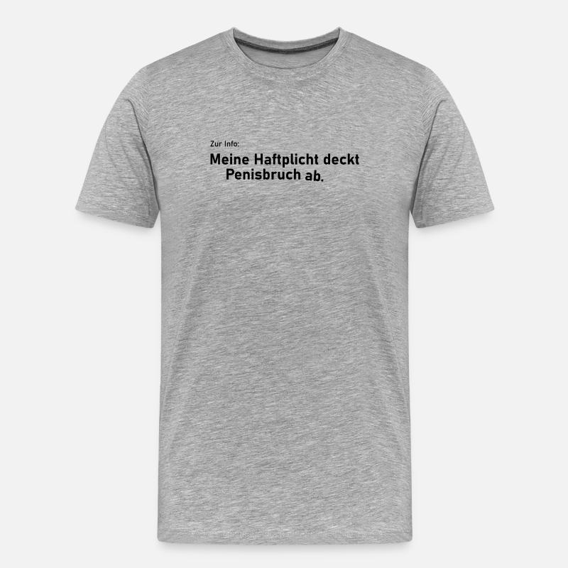 Haftpflicht - Männer Premium Bio T-Shirt - Grau meliert