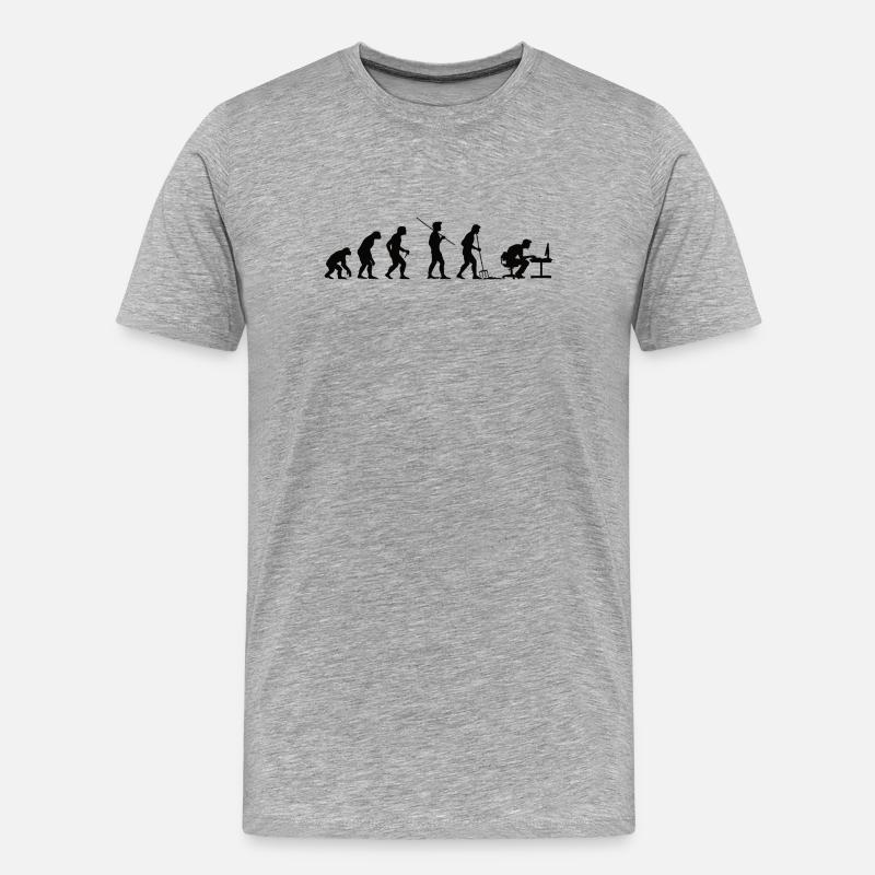 Programmer Evolution Computer Scientist Developer - Men's Premium Organic T-Shirt - heather grey