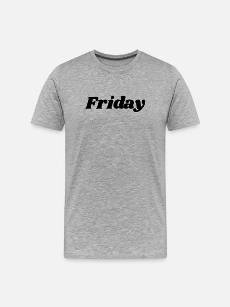 Vendredi – Lettrage noir - T-shirt bio Premium Homme - gris chiné