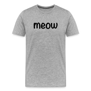Miau - Männer Premium Bio T-Shirt - Grau meliert - Vorne - Damien (186cm)
