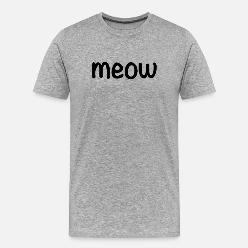 Miau - Männer Premium Bio T-Shirt - Grau meliert