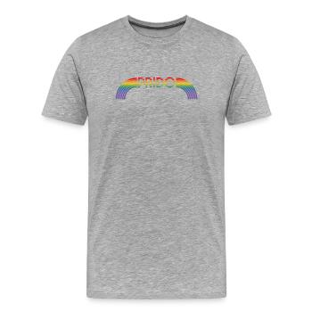LGBT lgbtqi queer Pride Month arc-en-ciel - T-shirt bio Premium Homme - gris chiné - Devant - Damien (186cm)