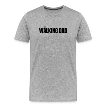 The Walking Dad Design Noir - T-shirt bio Premium Homme - gris chiné - Devant - Damien (186cm)