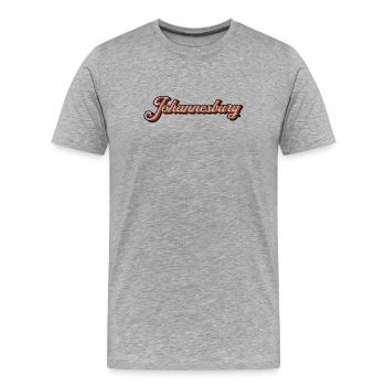 Écriture rétro de Johannesburg - T-shirt bio Premium Homme - gris chiné - Devant - Damien (186cm)