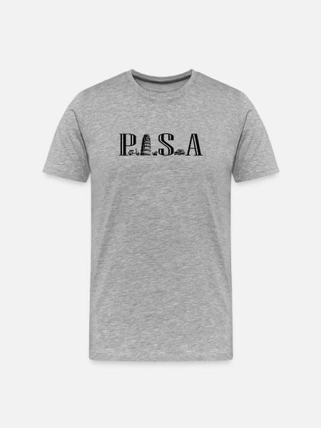 The Leaning Tower of Pisa - Men's Premium Organic T-Shirt - heather grey