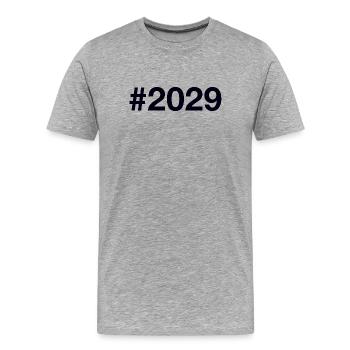 2029 Hashtag - Men's Premium Organic T-Shirt - heather grey - Front - Damien (186cm)