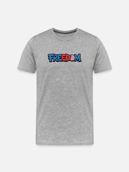 Freedom Typography Statement Design - Men's Premium Organic T-Shirt - heather grey