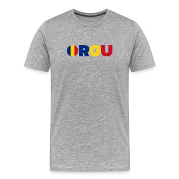 Roumanie - T-shirt bio Premium Homme - gris chiné - Devant - Damien (186cm)