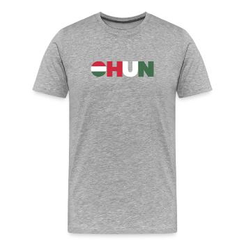 Hongrie - T-shirt bio Premium Homme - gris chiné - Devant - Damien (186cm)