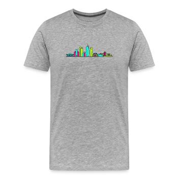 Kunst des Dhaka City Skyline National Monument - Männer Premium Bio T-Shirt - Grau meliert - Vorne - Damien (186cm)