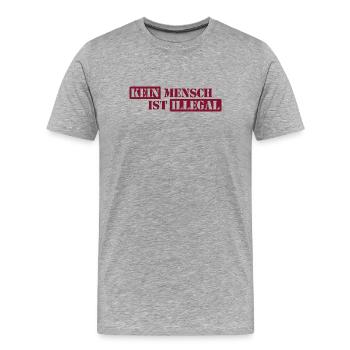 No One Is Illegal - Migration - Illegality - Men's Premium Organic T-Shirt - heather grey - Front - Damien (186cm)