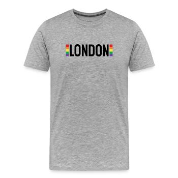 LONDON Urbaner Regenbogen - Männer Premium Bio T-Shirt - Grau meliert - Vorne - Damien (186cm)
