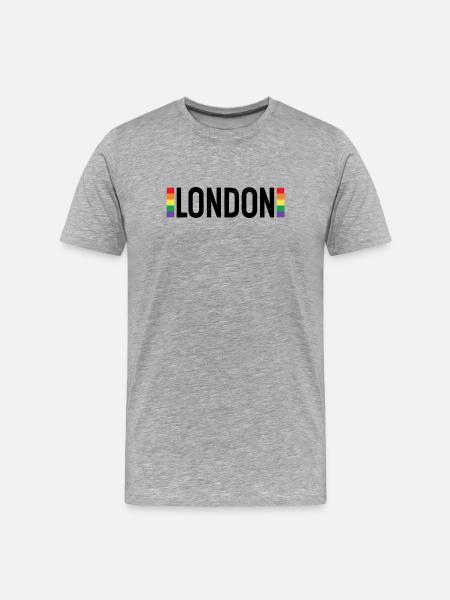 LONDON Urban Rainbow - Men's Premium Organic T-Shirt - heather grey