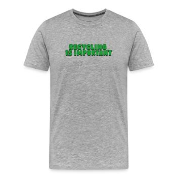 Recycling is important - Männer Premium Bio T-Shirt - Grau meliert - Vorne - Damien (186cm)