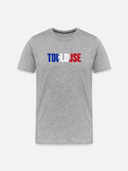 Toulouse Frankreich - Männer Premium Bio T-Shirt - Grau meliert
