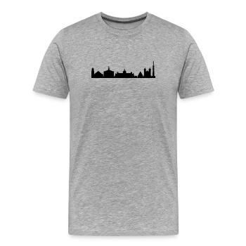 Silhouette de Karlsruhe - T-shirt bio Premium Homme - gris chiné - Devant - Damien (186cm)
