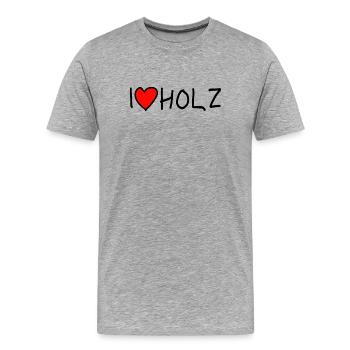 Holz Holzfäller Lustiger Spruch - Männer Premium Bio T-Shirt - Grau meliert - Vorne - Damien (186cm)