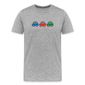 Trois voitures - T-shirt bio Premium Homme - gris chiné - Devant - Damien (186cm)
