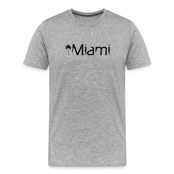 Miami - Männer Premium Bio T-Shirt - Grau meliert - Vorne - Damien (186cm)