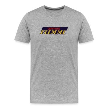 Fauler Kapitän - Männer Premium Bio T-Shirt - Grau meliert - Vorne - Damien (186cm)