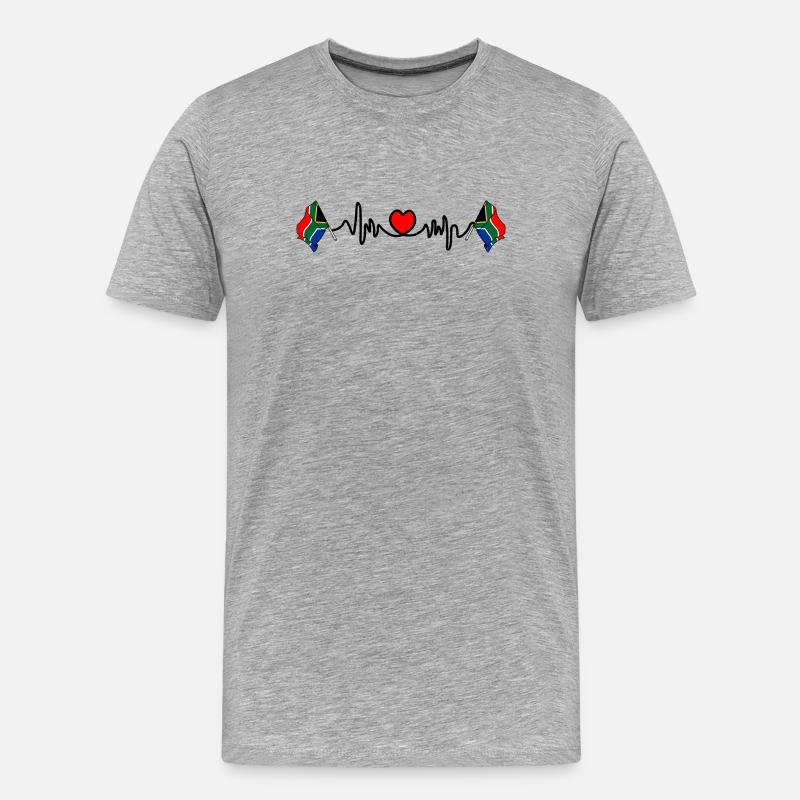Herzfrequenz-Cardio für Südafrika - Männer Premium Bio T-Shirt - Grau meliert