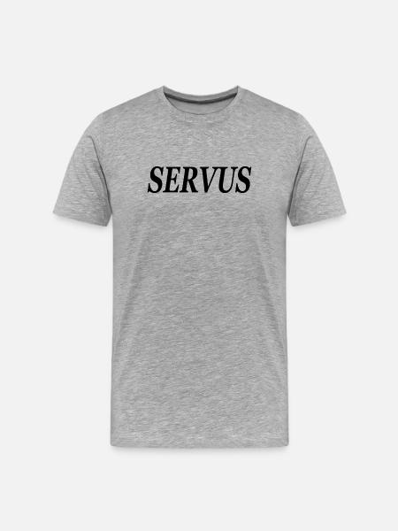 Servus Begrüßung Hallo - Männer Premium Bio T-Shirt - Grau meliert