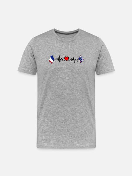 Centre-Val de Loire Herzschlag Frankreich - Männer Premium Bio T-Shirt - Grau meliert