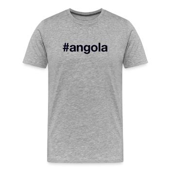 Angola Hashtag - T-shirt bio Premium Homme - gris chiné - Devant - Damien (186cm)