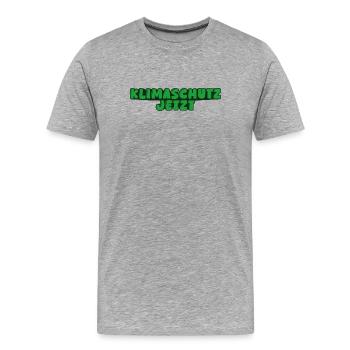 Klimaschutz jetzt - Männer Premium Bio T-Shirt - Grau meliert - Vorne - Damien (186cm)