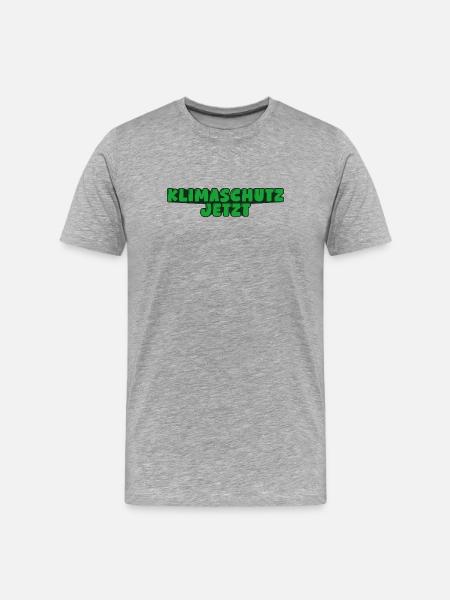 Klimaschutz jetzt - Männer Premium Bio T-Shirt - Grau meliert