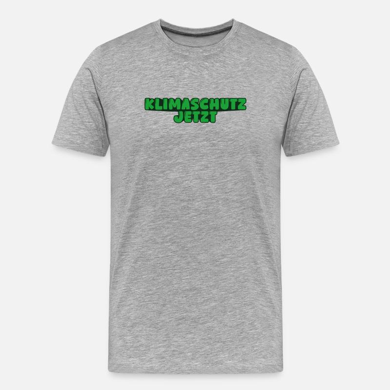 Klimaschutz jetzt - Männer Premium Bio T-Shirt - Grau meliert