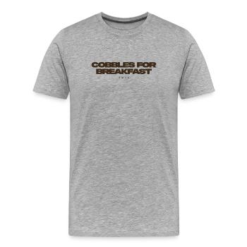 Kopfsteinpflaster zum Frühstück - Männer Premium Bio T-Shirt - Grau meliert - Vorne - Damien (186cm)
