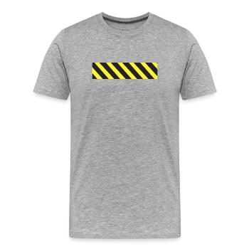 Caution tape - Men's Premium Organic T-Shirt - heather grey - Front - Damien (186cm)